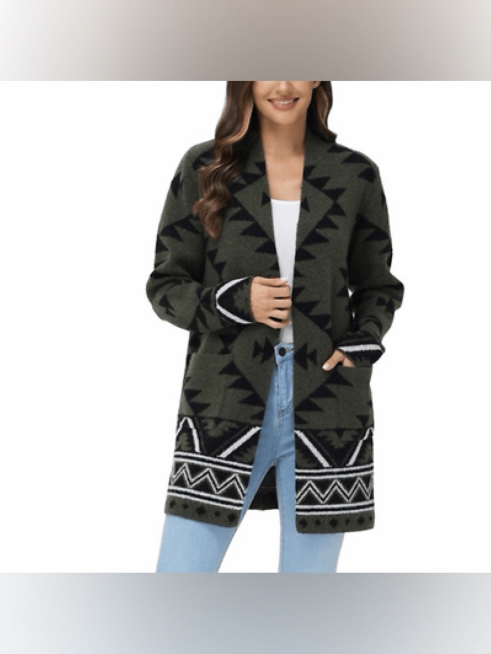 Frye Womens Duster Cardigan Sweater Patterned - M
